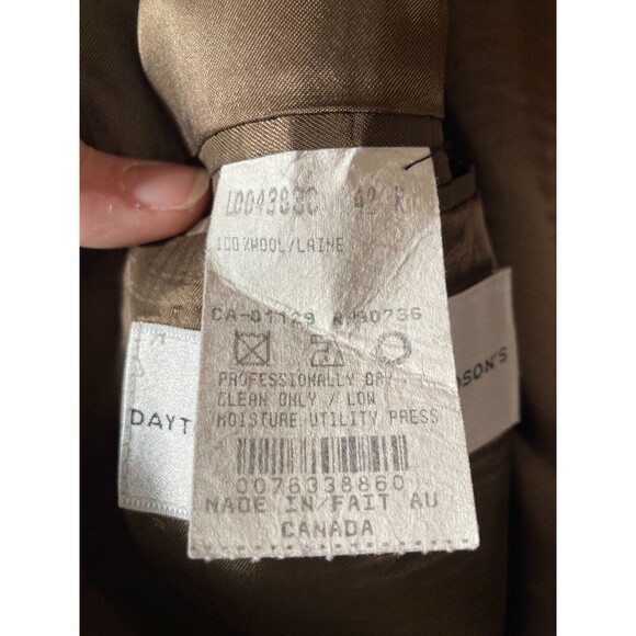 Vintage 90s Sportcoat 1990s Marshall Fields Hudsons Brown Wool Size 42R - Picture 5 of 6